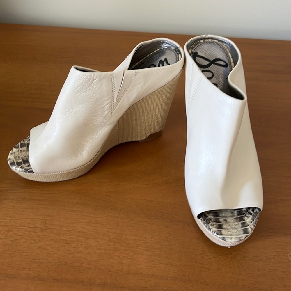 Sam Edelman cream wedges —7.5